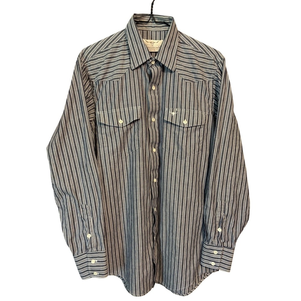 VTG Longhorn by Niver Western Wear Long Sleeve Button Up Shirt Men's 15.5 / 34